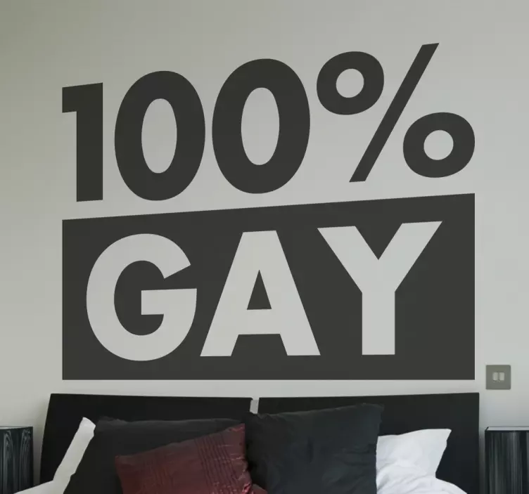 Sticker 100% gay monochrome - TenStickers