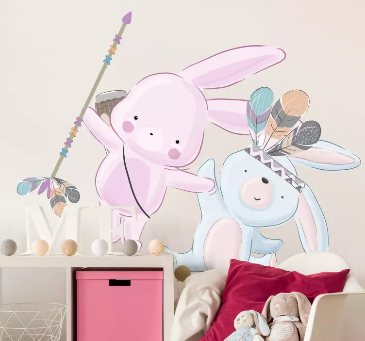 Sticker Animal  lapin amérindien - TenStickers