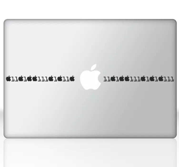 Sticker Apple code binaire Macbook - TenStickers