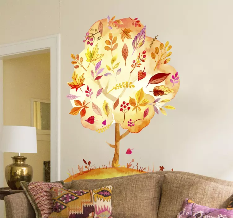 Sticker arbre automne feuilles - TenStickers