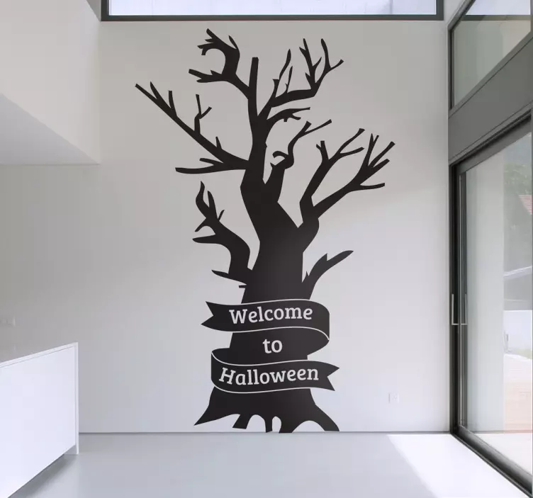 Sticker arbre welcome to Halloween - TenStickers
