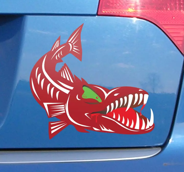 Sticker Voiture Dessin Barracuda - TenStickers
