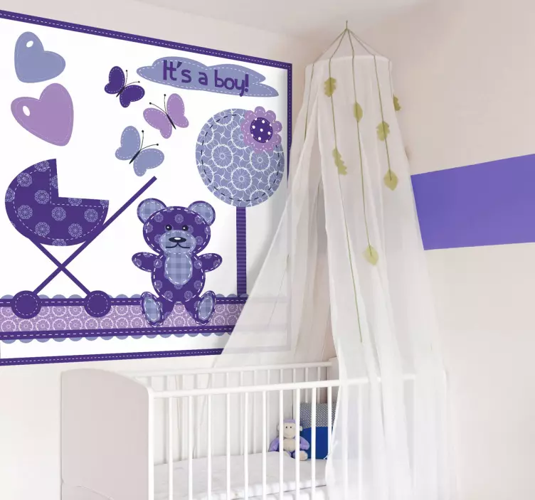 Sticker bébé composition couleur lilas - TenStickers