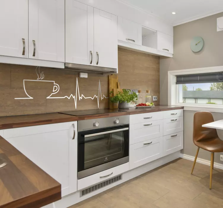 Sticker cuisine café électrocardiogramme - TenStickers