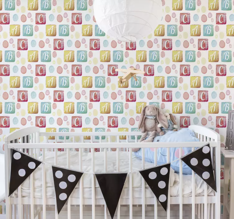 Sticker chambre enfant blocs d'alphabet colorés - TenStickers