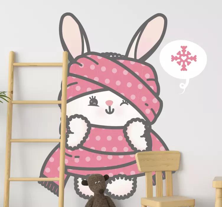 Sticker chambre enfant charmante sculpture de lapin - TenStickers