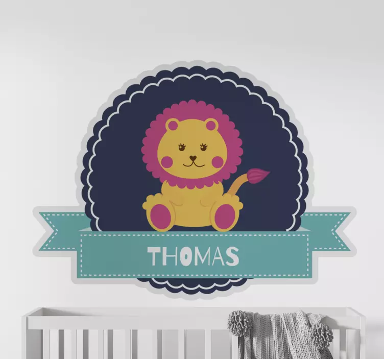 Sticker chambre enfant design de lion mignon - TenStickers