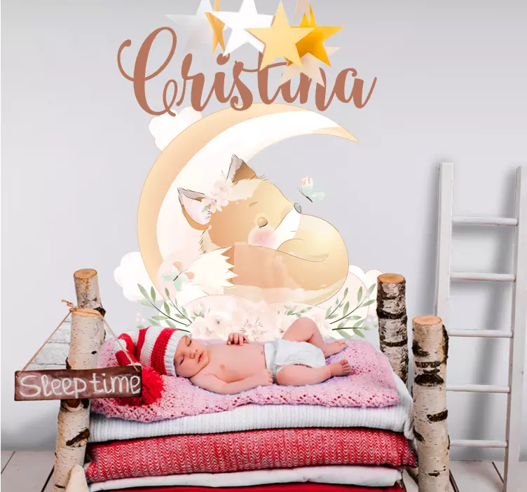 Sticker chambre enfant motif renard personnalisé - TenStickers