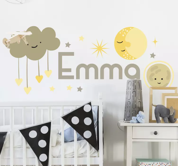 Sticker chambre enfant nuages et célestes - TenStickers
