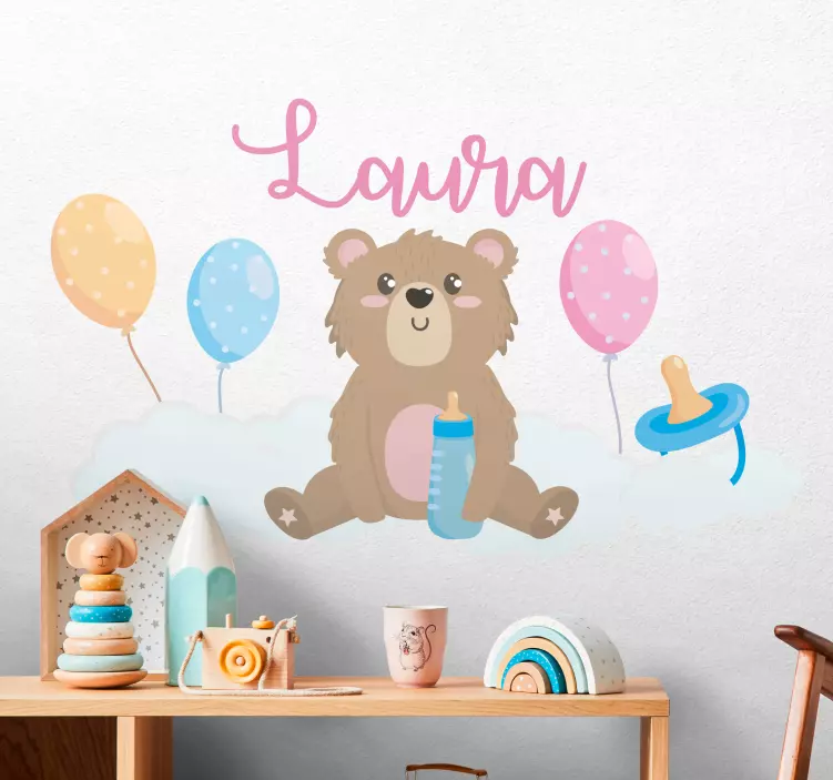 Sticker chambre enfant ours en peluche mignon - TenStickers