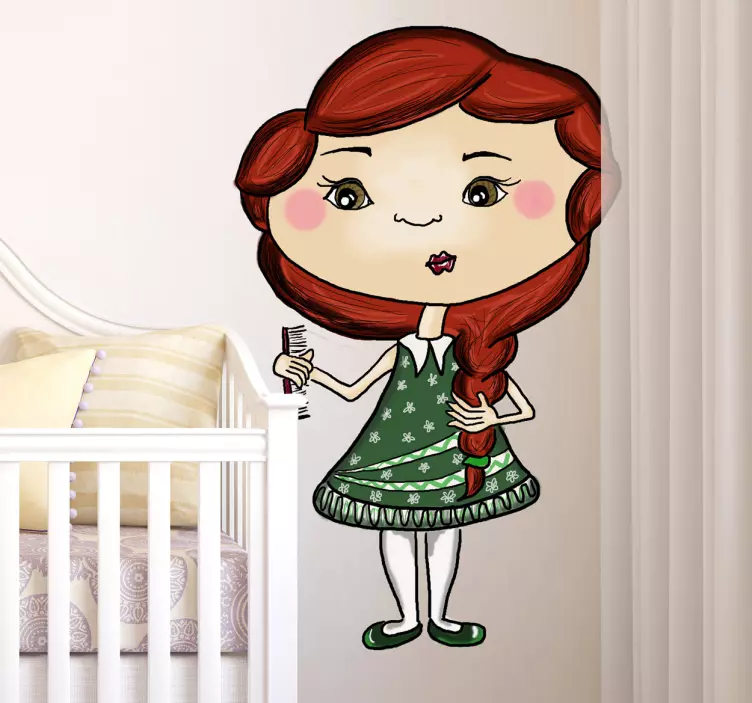 Sticker chambre enfant personnage de fille mignonne - TenStickers