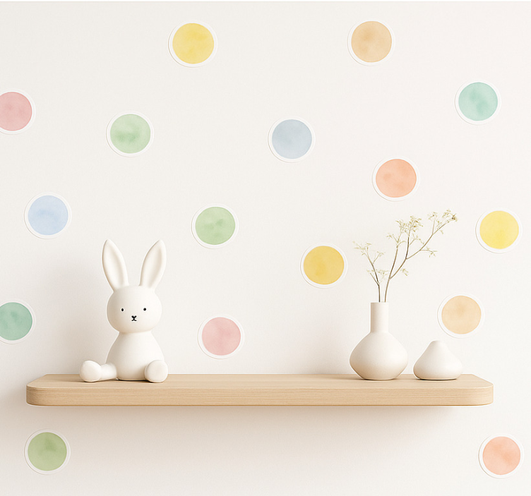 Sticker chambre enfant pois aquarelle - TenStickers