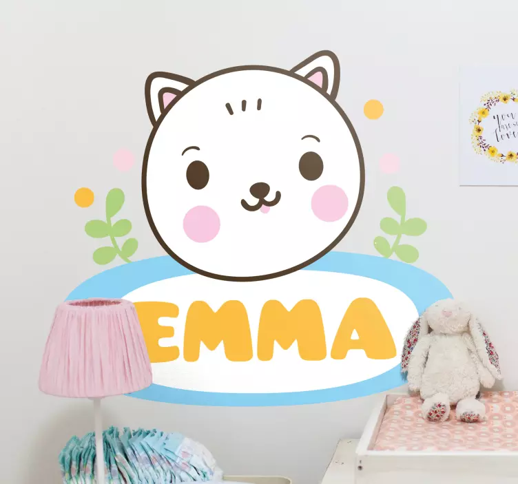 Sticker chambre enfant visage d'animal mignon - TenStickers
