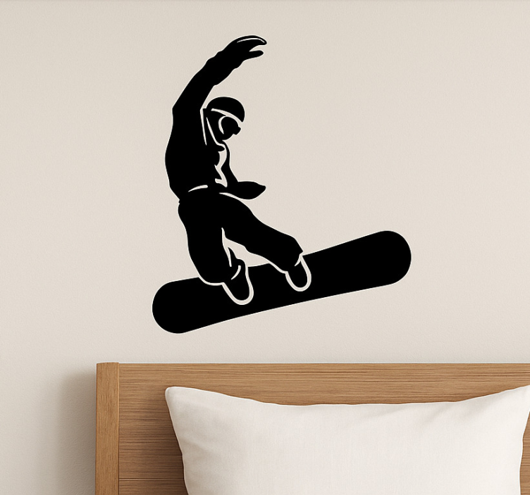Sticker sport extrême snowboarder dans les airs - TenStickers