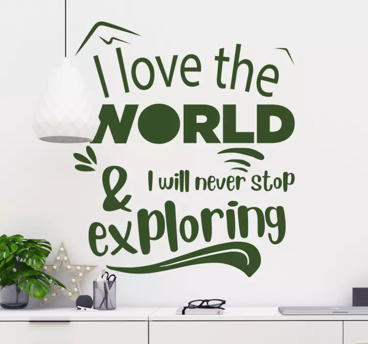 Sticker citation j'aime explorer le monde - TenStickers