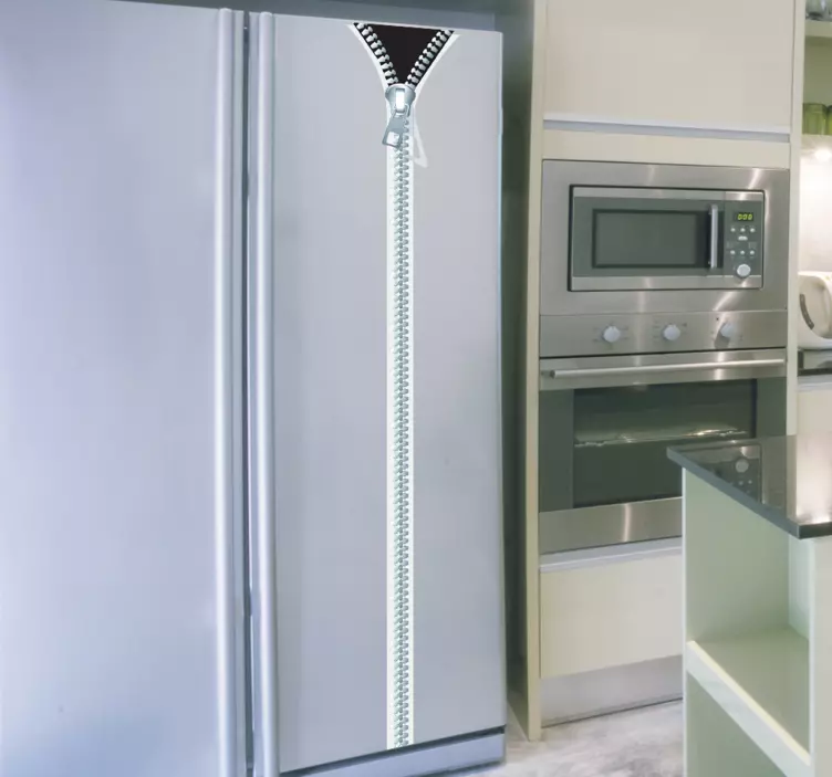 Sticker frigo fermeture éclair - TenStickers