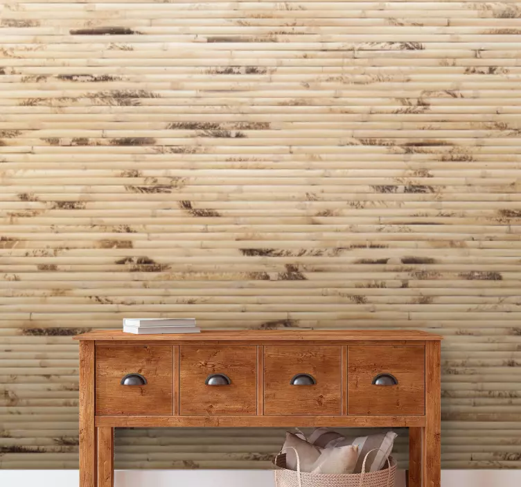 Sticker mural entrée finition texturée en bambou - TenStickers