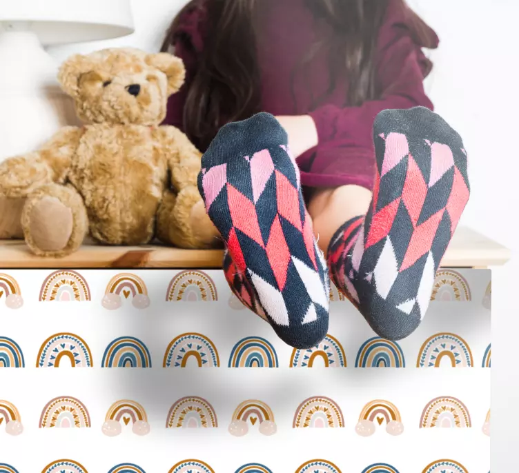 Sticker Meuble dessin arcs-en-ciel d'automne - TenStickers