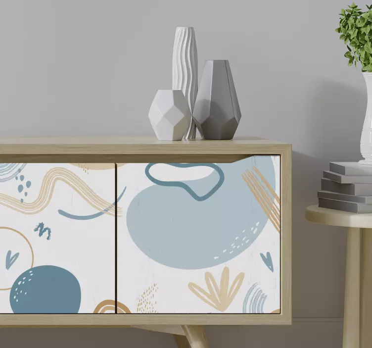 Sticker déco motifs de vagues abstraits - TenStickers