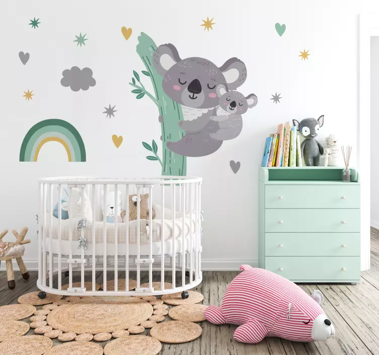 Sticker enfant animal koalas joyeux - TenStickers