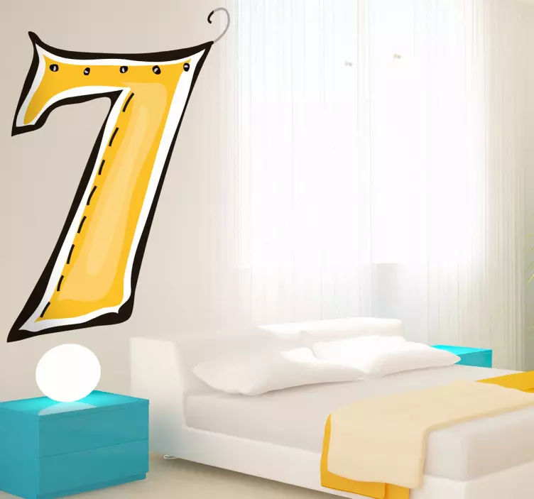 Sticker enfant dessin numero 7 - TenStickers