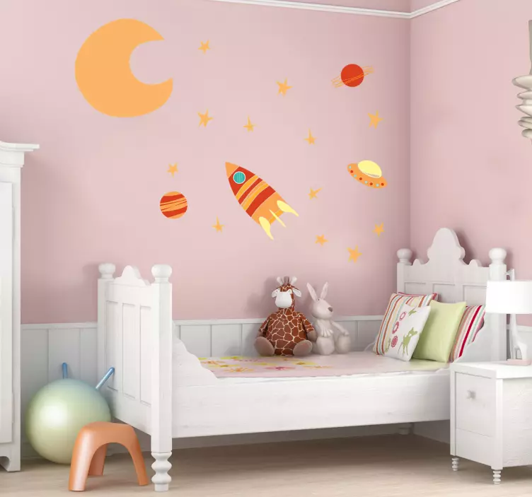 Sticker espace couleur orange - TenStickers
