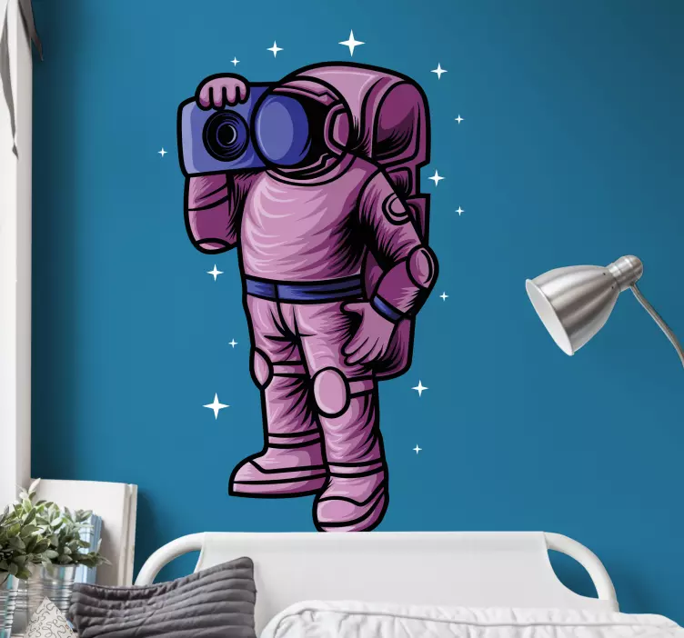 Sticker enfant espace astronaute curieux explorateur - TenStickers