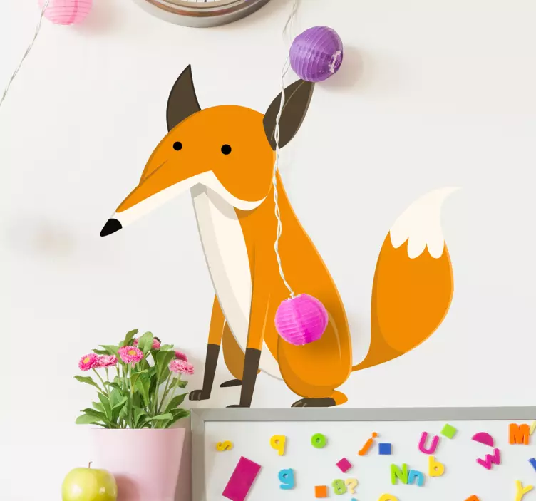 Sticker enfant renard assis - TenStickers