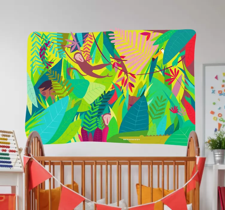 Sticker enfant tableau jungle - TenStickers