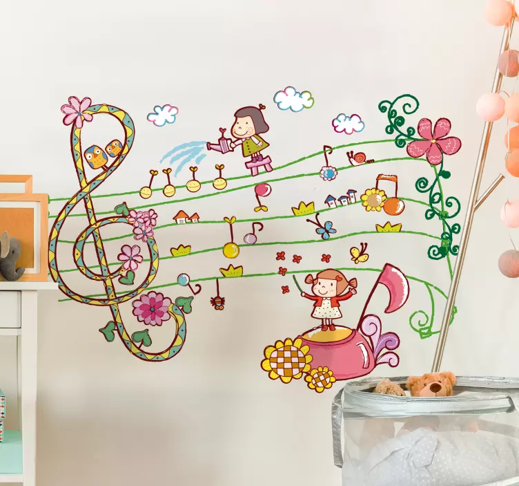 Sticker enfant ville musicale - TenStickers