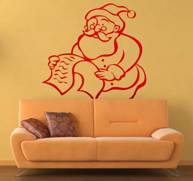 Sticker événement le père noël lit une lettre - TenStickers