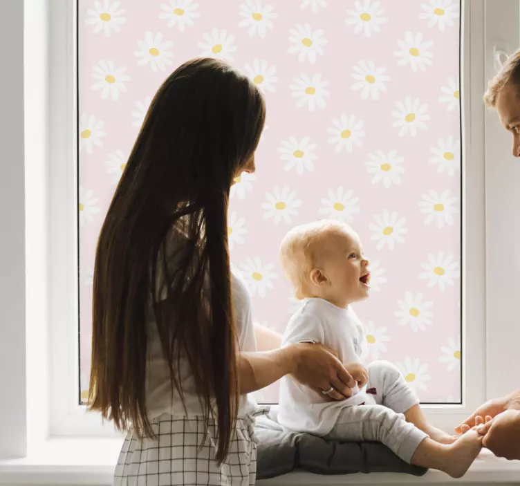 Sticker fenêtre motif marguerites - TenStickers