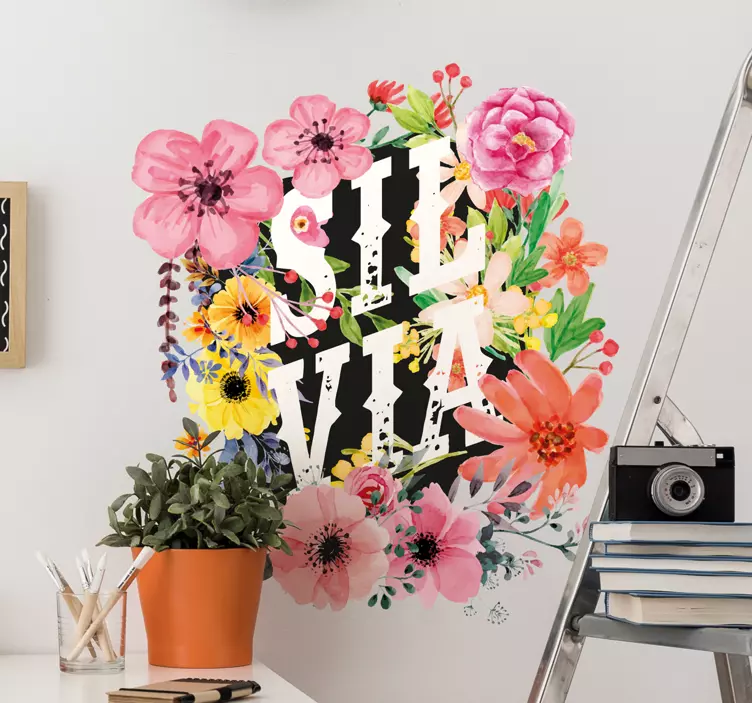 Sticker fleurs personnalisable - TenStickers