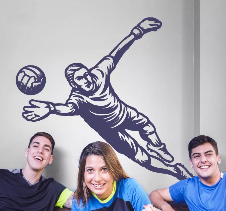 Sticker foot action de plongée du gardien de but - TenStickers