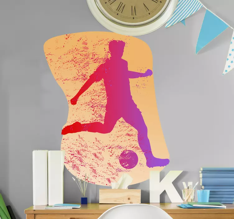 Sticker foot silhouette de coup de pied dynamique - TenStickers