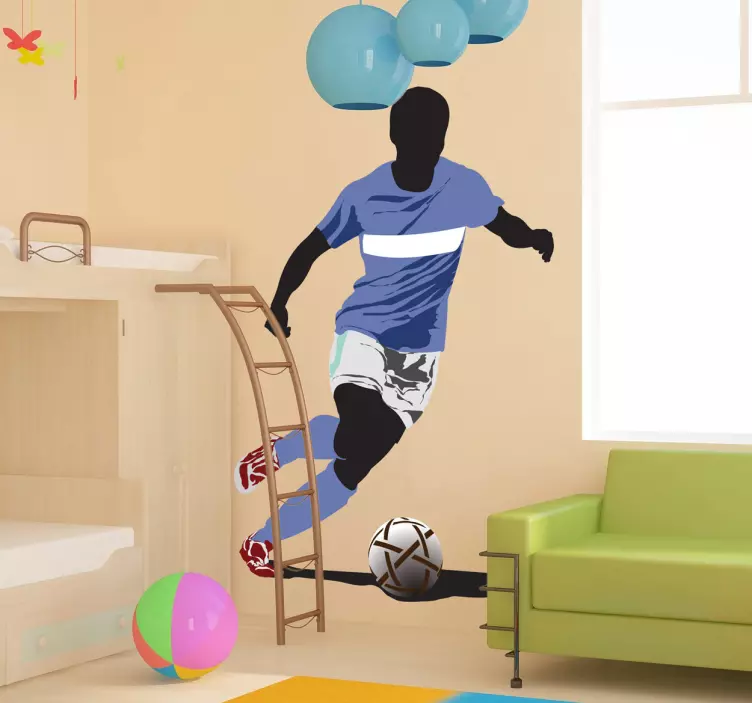 Sticker footballeur silhouette couleur - TenStickers