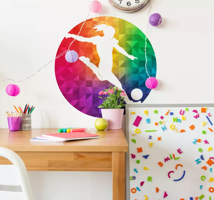 Autocollant footballeuse multicolore - TenStickers