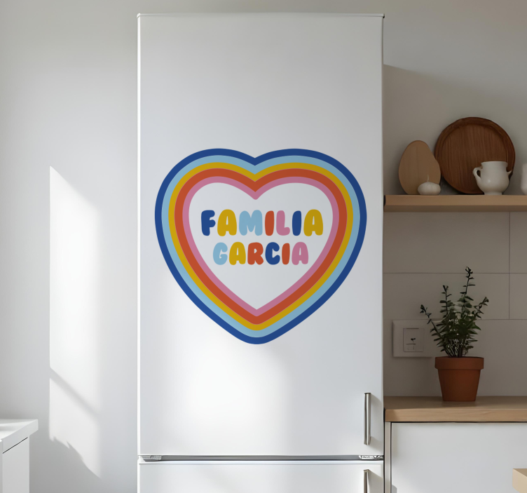 Sticker frigo coeur avec ton nom - TenStickers