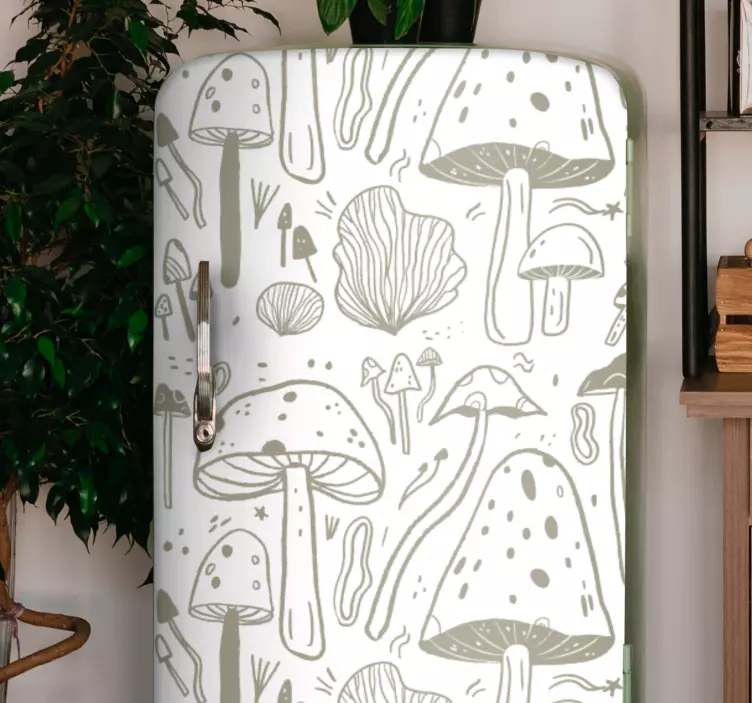 Sticker frigo motif élégant de champignon - TenStickers