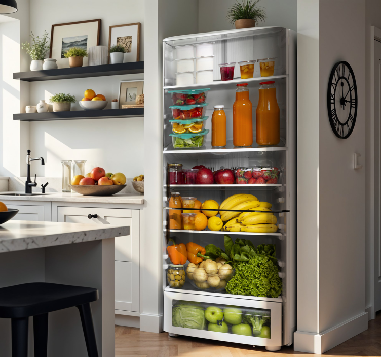 Sticker frigo semaine familiale de nourriture - TenStickers