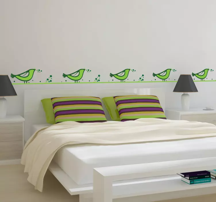 Sticker frise oiseaux verts - TenStickers