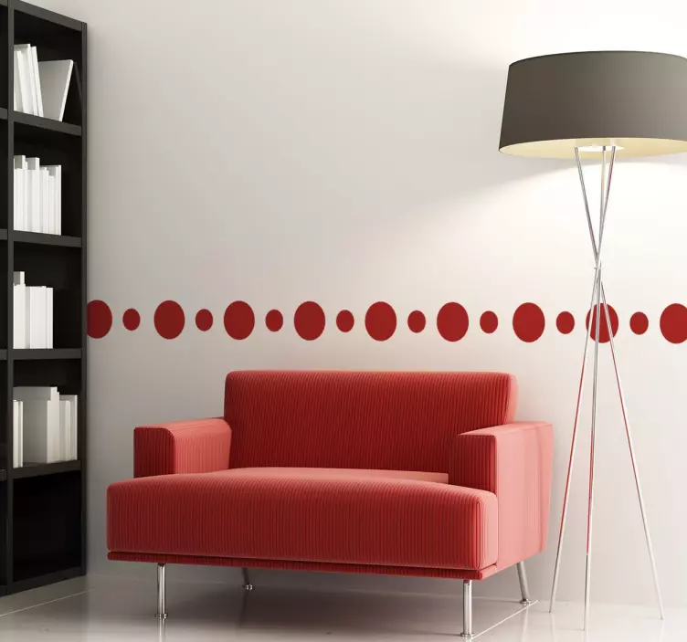 Frise autocollante points ronds monochrome - TenStickers