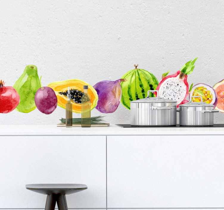 Sticker cuisine Fruits Tropicaux - TenStickers