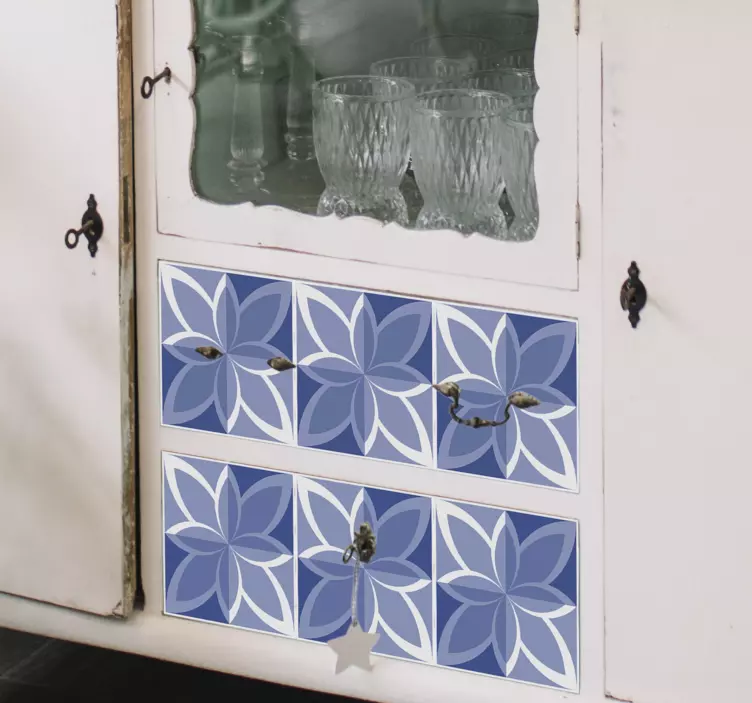 Sticker géométrique motif à motif floral - TenStickers