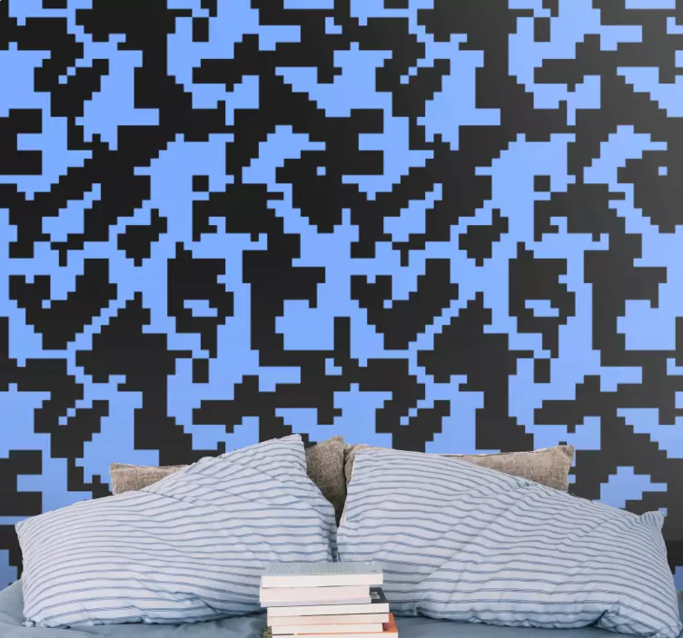 Sticker chambre motif de pixels abstrait - TenStickers