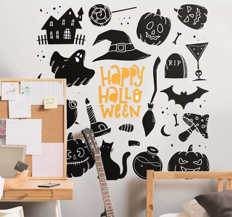 Sticker halloween éléments effrayants - TenStickers