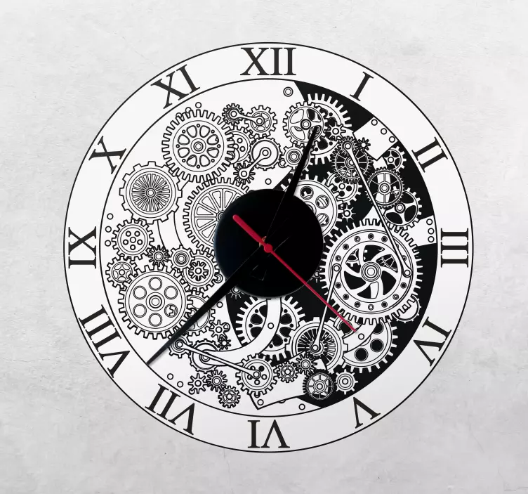 Sticker horloge motif d'engrenage de montre - TenStickers