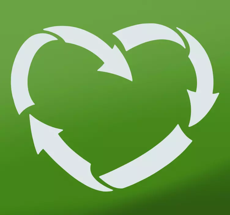 Sticker Icon Coeur Recyclage - TenStickers