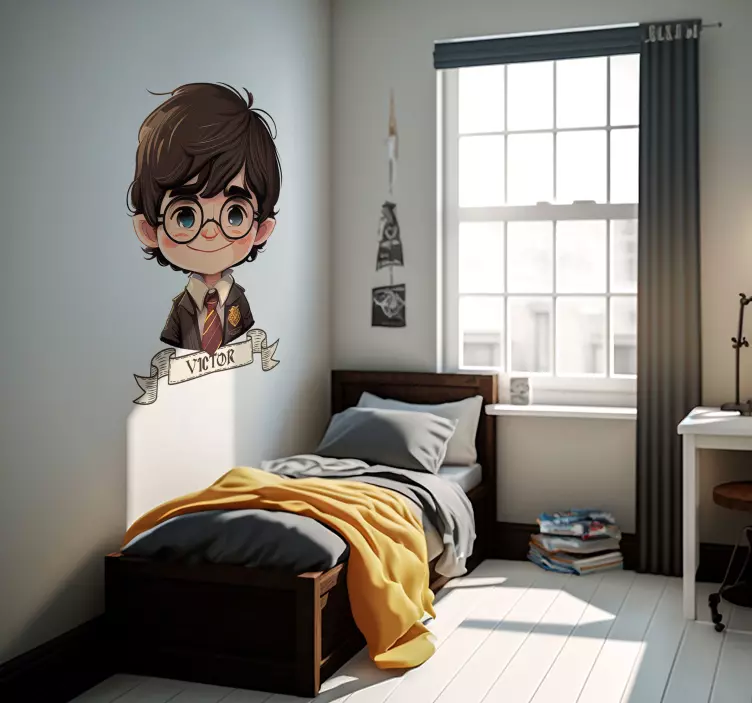 Sticker magicien avec cravate personnalisable - TenStickers