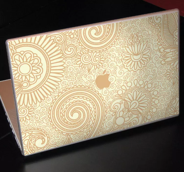 Laptop sticker imprimé floral Apple - TenStickers